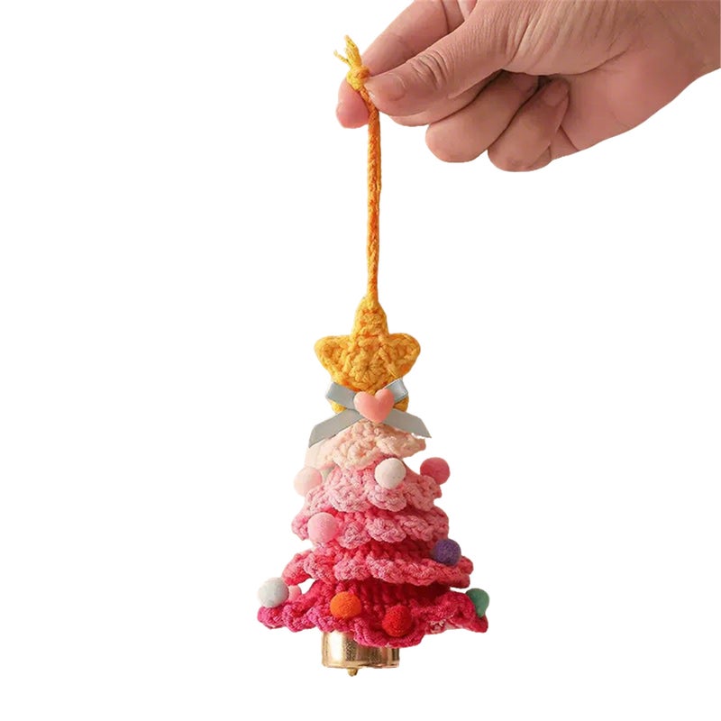 Handmade Crochet Christmas Tree Ornaments, Car Bell Ornaments, Hand Woven Bag Accessories, Christmas Keychains, Holiday Gifts For Family And Friends - Image 1