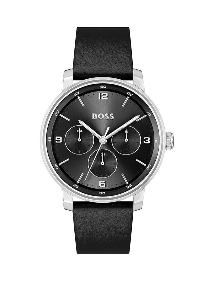 HUGO BOSS Men's Analog Round Shape Leather Wrist Watch 1514125 - 44 Mm - Image 1