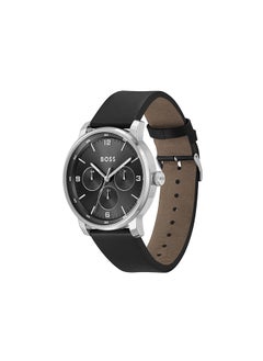 HUGO BOSS Men's Analog Round Shape Leather Wrist Watch 1514125 - 44 Mm  - Image 2