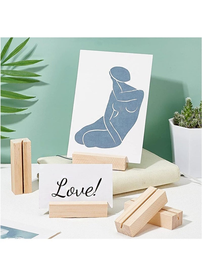 Aikanbo 10 pcs Wood Place Card Holders Wood Name Card Holder Table Number Stands for Wedding Party Events Decoration Double Side Display Mini Blackboard  - Image 5