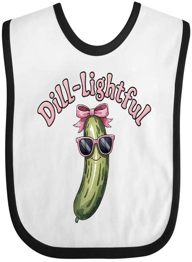 inktastic Dill-Lightful Pickle Baby Bib White and Black 45bbe - Image 1