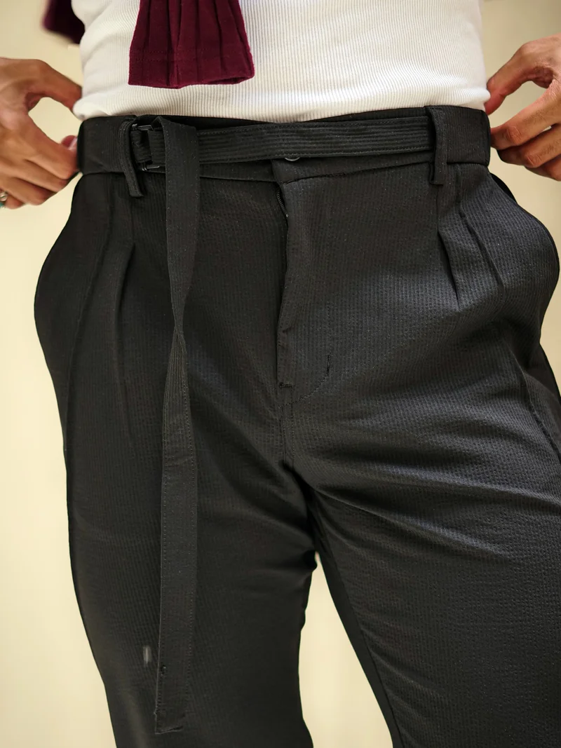 Maniac  Maniac Mens Black Stripe Trouser for Men | Best Price UAE