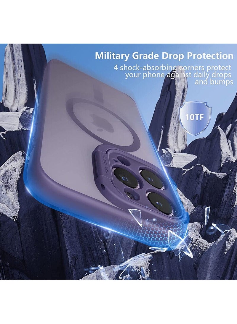 Color Fans - Magsafe Case for iPhone 14 Pro 6.1 inch Camera Ring Stand Magnetic Cover Purple - Image 1