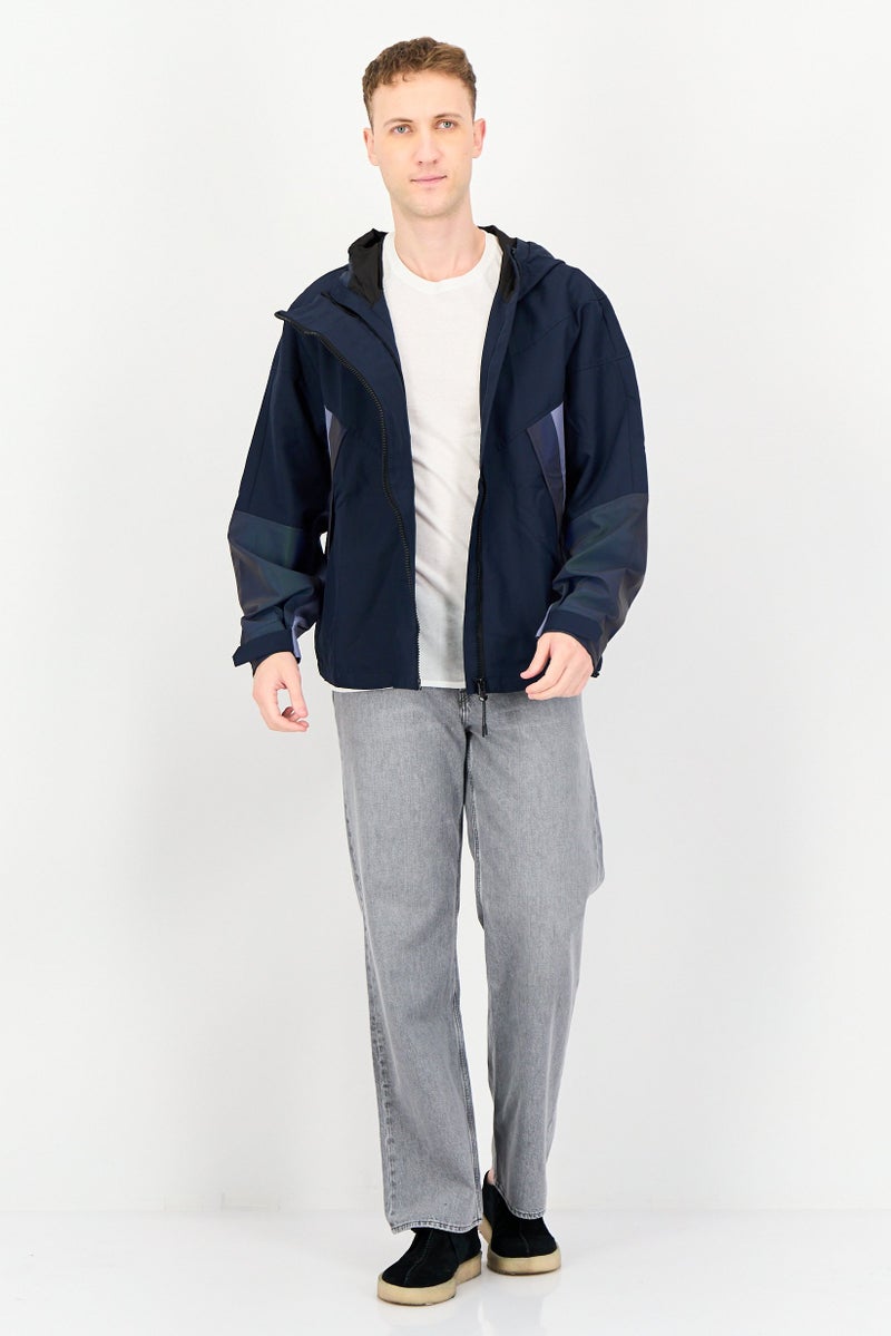 Selected Homme Men Oversize Fit Brand Logo Long Sleeve Windbreaker Jacket, Multicolor - Image 4