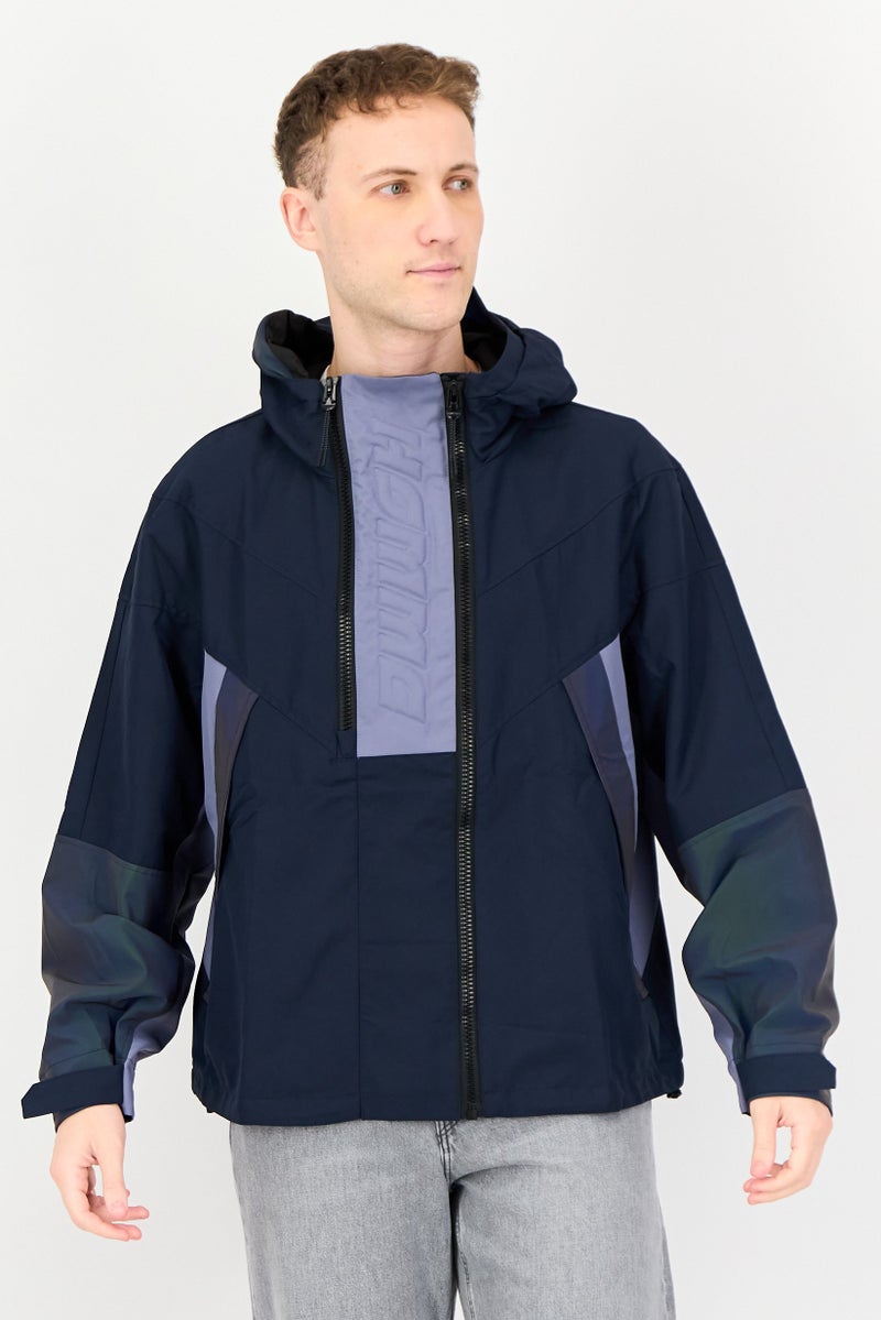 Selected Homme Men Oversize Fit Brand Logo Long Sleeve Windbreaker Jacket, Multicolor - Image 1