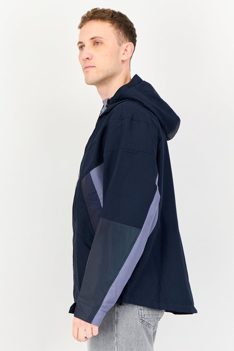 Selected Homme Men Oversize Fit Brand Logo Long Sleeve Windbreaker Jacket, Multicolor - Image 3