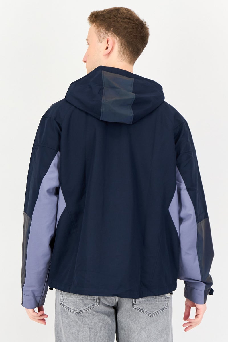 Selected Homme Men Oversize Fit Brand Logo Long Sleeve Windbreaker Jacket, Multicolor - Image 2