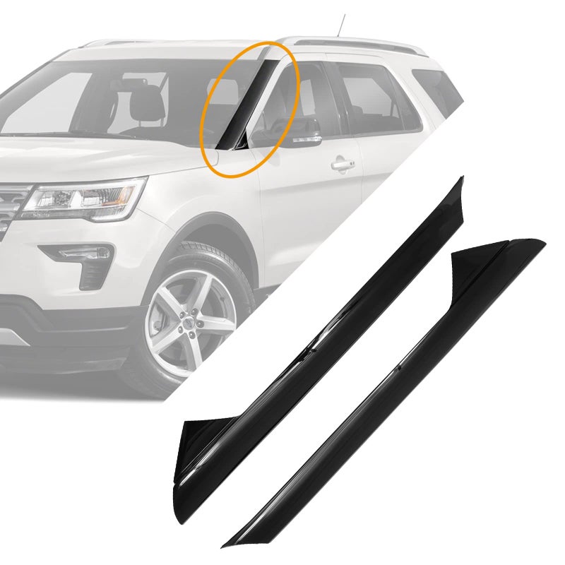 Windshield Trim Molding APillar Compatible with Ford Explorer 20112019 Front Outer Left Driver Right Passenger Cover Window Trim Moulding BB5Z7803136AA BB5Z7803137AA Plastic Windshield Trim