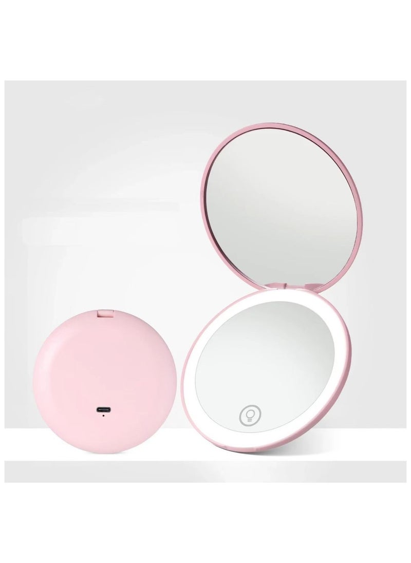 Generic Portable LED Makeup Mirror with 10x Magnification, Light Brightness Adjustable, Foldable Dual-Sided Lighted Mirror for Home and Travel  - Image 3