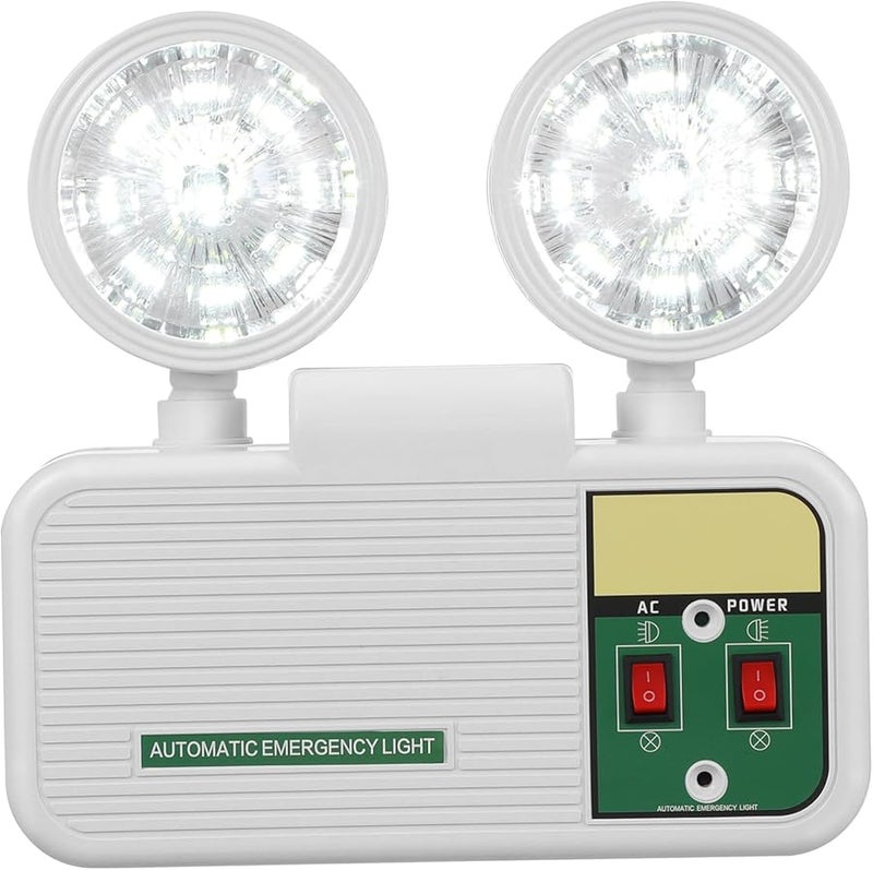 ضوء الطوارئ الأبيض LED مثبت على الحائط عالي السطوع احتياطي لانقطاع الكهرباء للممرات والسلالم سهولة التركيب قابس أمريكي - Image 1