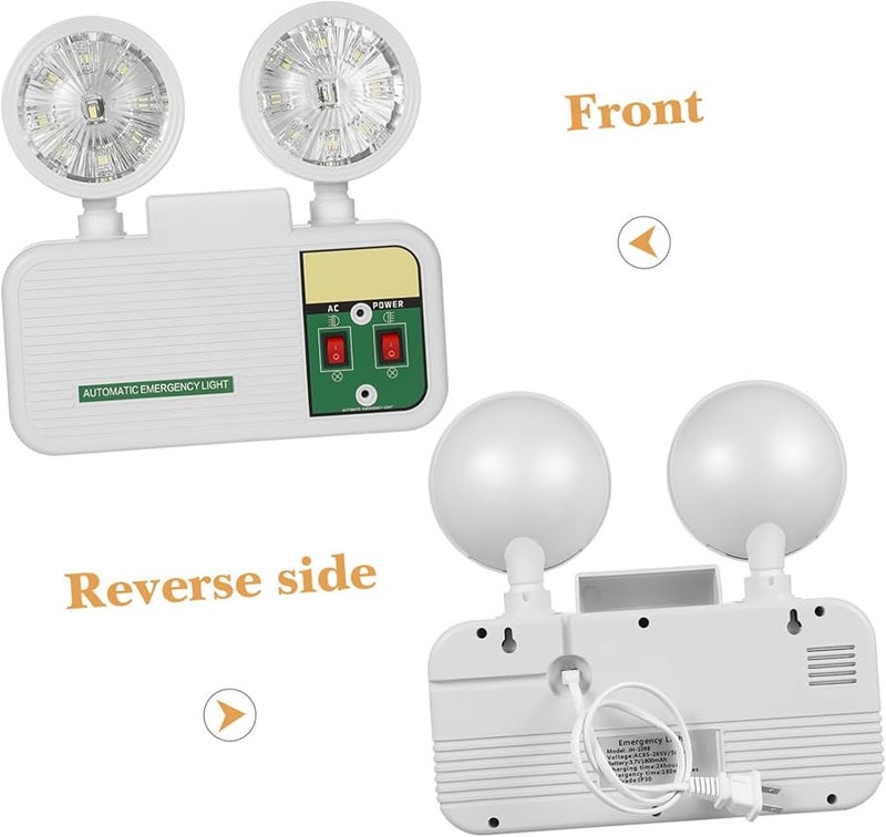 ضوء الطوارئ الأبيض LED مثبت على الحائط عالي السطوع احتياطي لانقطاع الكهرباء للممرات والسلالم سهولة التركيب قابس أمريكي - Image 5