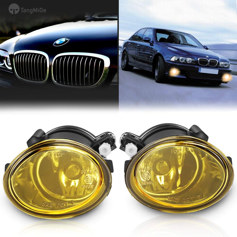 TangMiGe Fog Lights Lamps for 20002006 BMW E46 M3 E39 M5 3 Series 320i 323i 325i 325xi 330i 330xi Sedan wSport Package 325i 325xi Wagon wSport Package Premium Assembly 1 Pair Yellow Lens