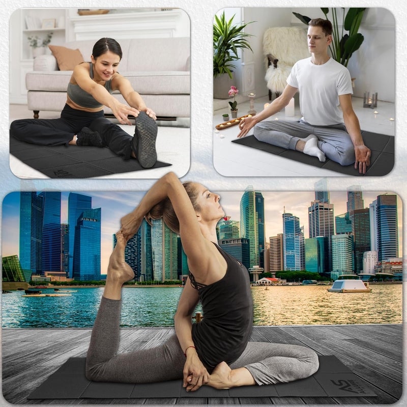 Allure Sphere Foldable Yoga Mat - Non Slip Double Sided, Lightweight, Eco-Friendly Exercise Mat with Carrying Bag - Image 4