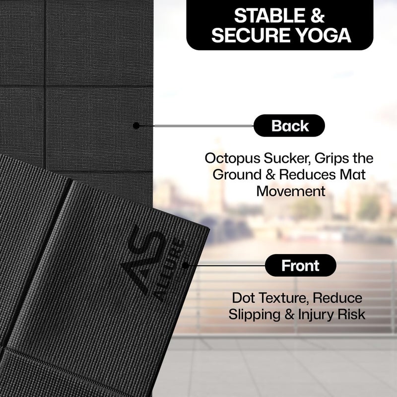 Allure Sphere Foldable Yoga Mat - Non Slip Double Sided, Lightweight, Eco-Friendly Exercise Mat with Carrying Bag - Image 3