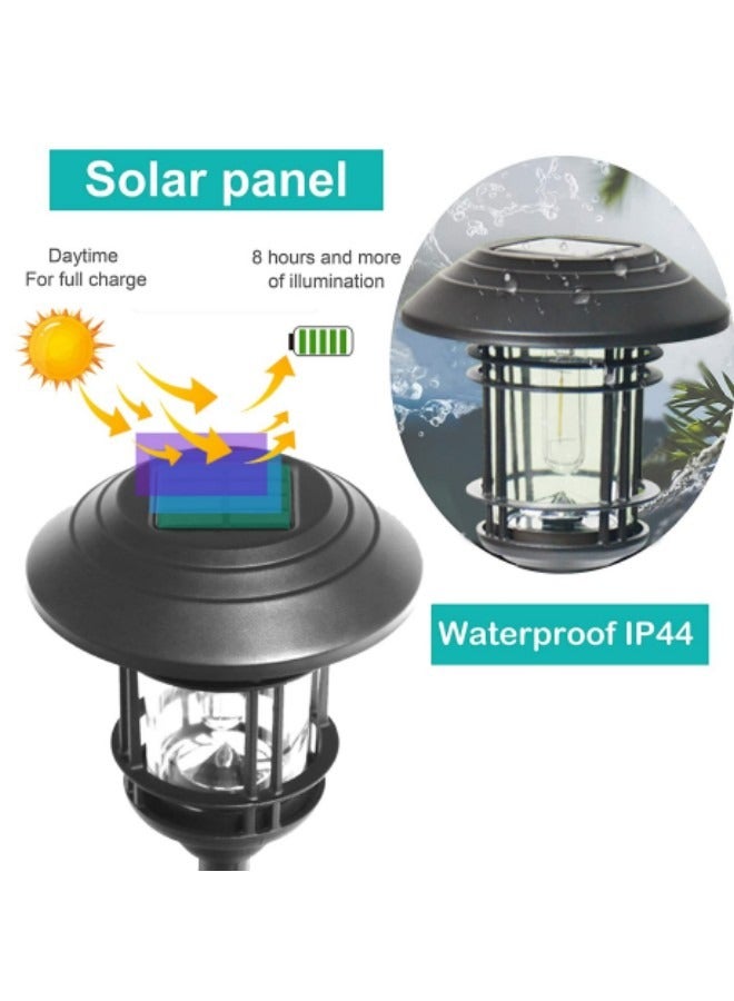 GGEROU 1-Piece Solar Pathway Lights, Outdoor Solar Lights Bright Metal Retro Solar Garden Lights Decorative Waterproof Solar Powered Led Landscape Lighting - Image 3