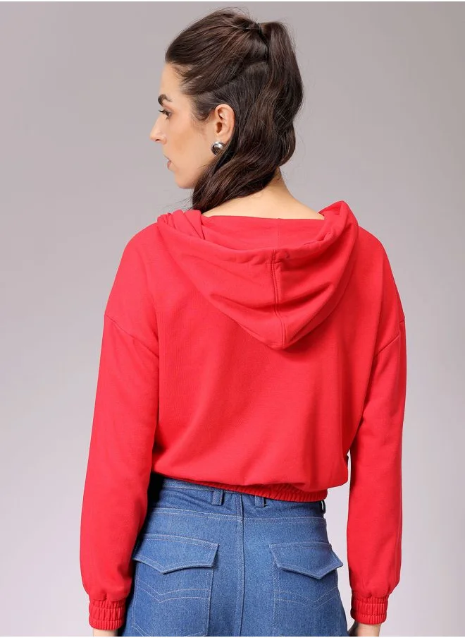 مرفوعة Women Regular Fit Solid Wrap Sweatshirt