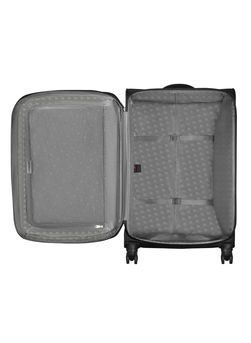 Wenger Vibrave 81cm Large Softcase 4 Double Wheel Expandable Check-In Luggage Trolley Black - 612555