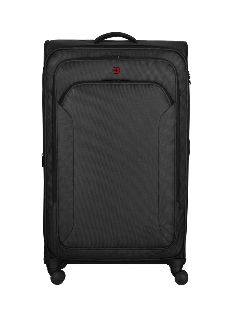 Wenger Vibrave 81cm Large Softcase 4 Double Wheel Expandable Check-In Luggage Trolley Black - 612555