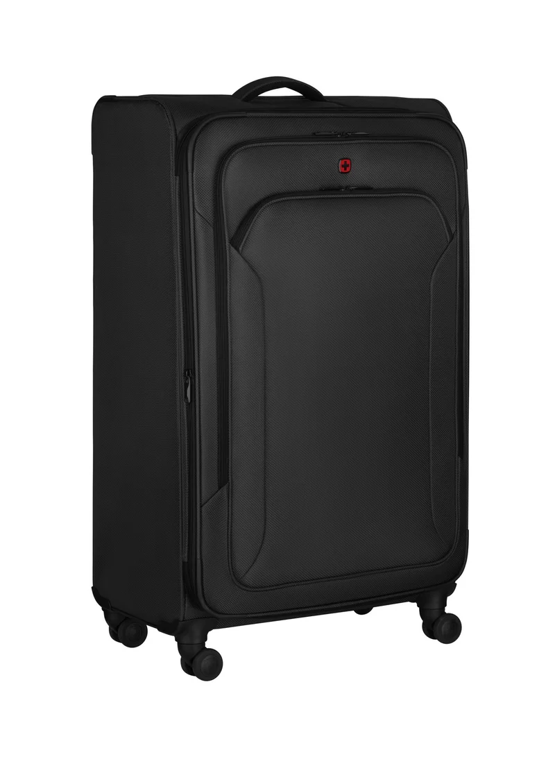 Wenger Vibrave 81cm Large Softcase 4 Double Wheel Expandable Check-In Luggage Trolley Black - 612555