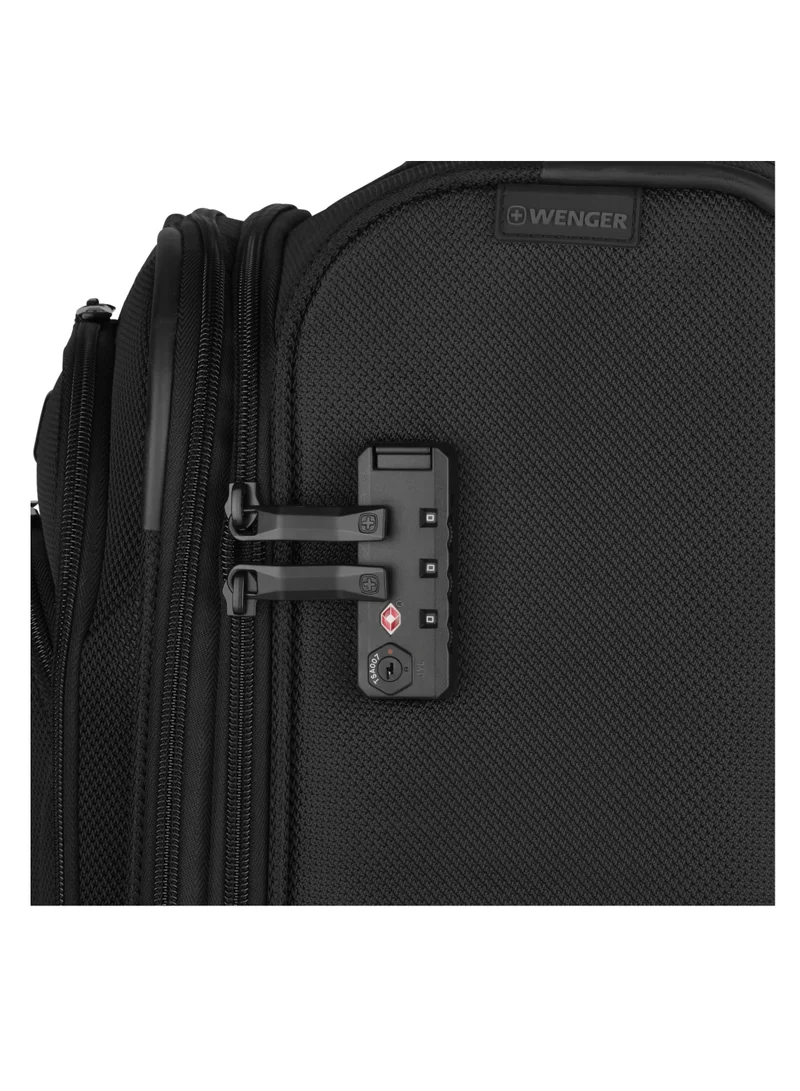 Wenger Vibrave 81cm Large Softcase 4 Double Wheel Expandable Check-In Luggage Trolley Black - 612555