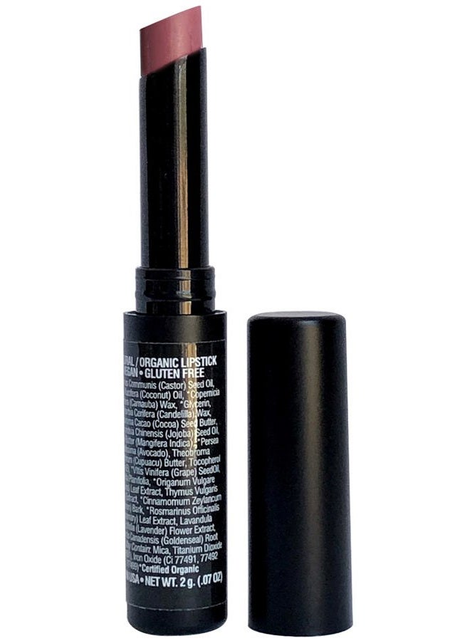 Mom's Secret Natural Lipstick, Organic, Vegan, Gluten Free, Cruelty Free, Slim Package, Made in the USA, 0.07 oz. (Blushing Bride Matte) - Image 1
