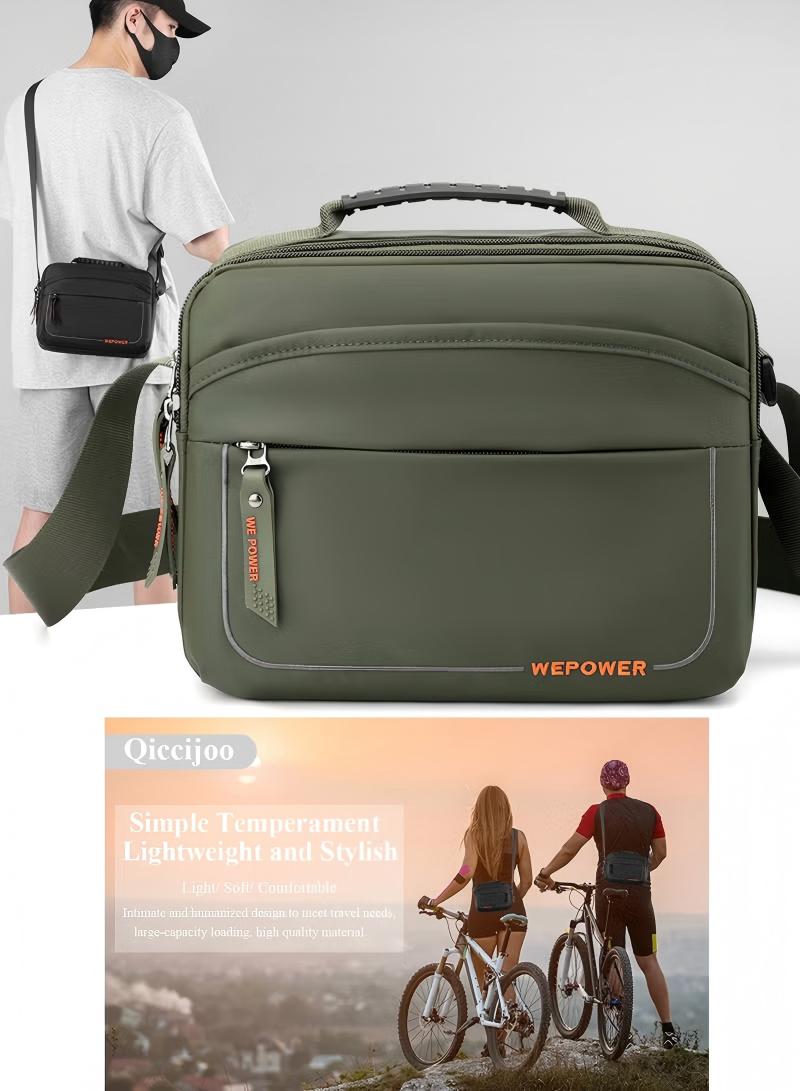 WAOKN Small Messenger Bag Crossbody Bags for Men and Women  , Shoulder Bag Sling Bag  , Travel Bag for Work Business Satchel Bags Small Carry Bags Purse , waterproof material ，Fashionably Simple ,unisex , (green) . - Image 4