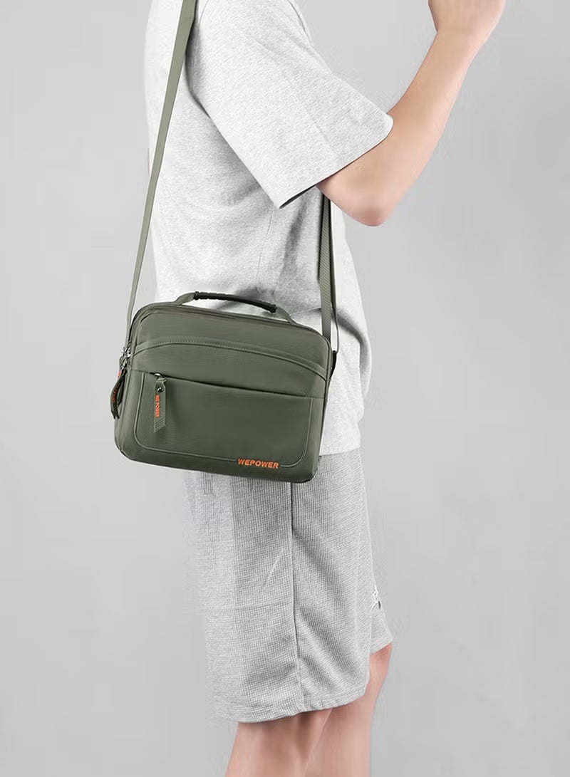 WAOKN Small Messenger Bag Crossbody Bags for Men and Women  , Shoulder Bag Sling Bag  , Travel Bag for Work Business Satchel Bags Small Carry Bags Purse , waterproof material ，Fashionably Simple ,unisex , (green) . - Image 5