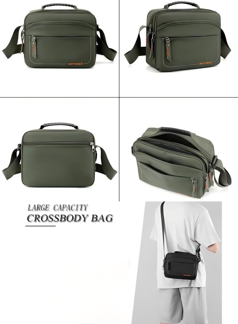 WAOKN Small Messenger Bag Crossbody Bags for Men and Women  , Shoulder Bag Sling Bag  , Travel Bag for Work Business Satchel Bags Small Carry Bags Purse , waterproof material ，Fashionably Simple ,unisex , (green) . - Image 2