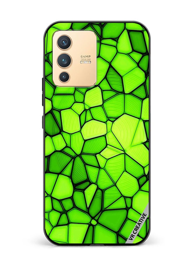 VR CREATIVE Protective Case Cover For Vivo V23 5G Green Abstract Design Multicolour - Image 1