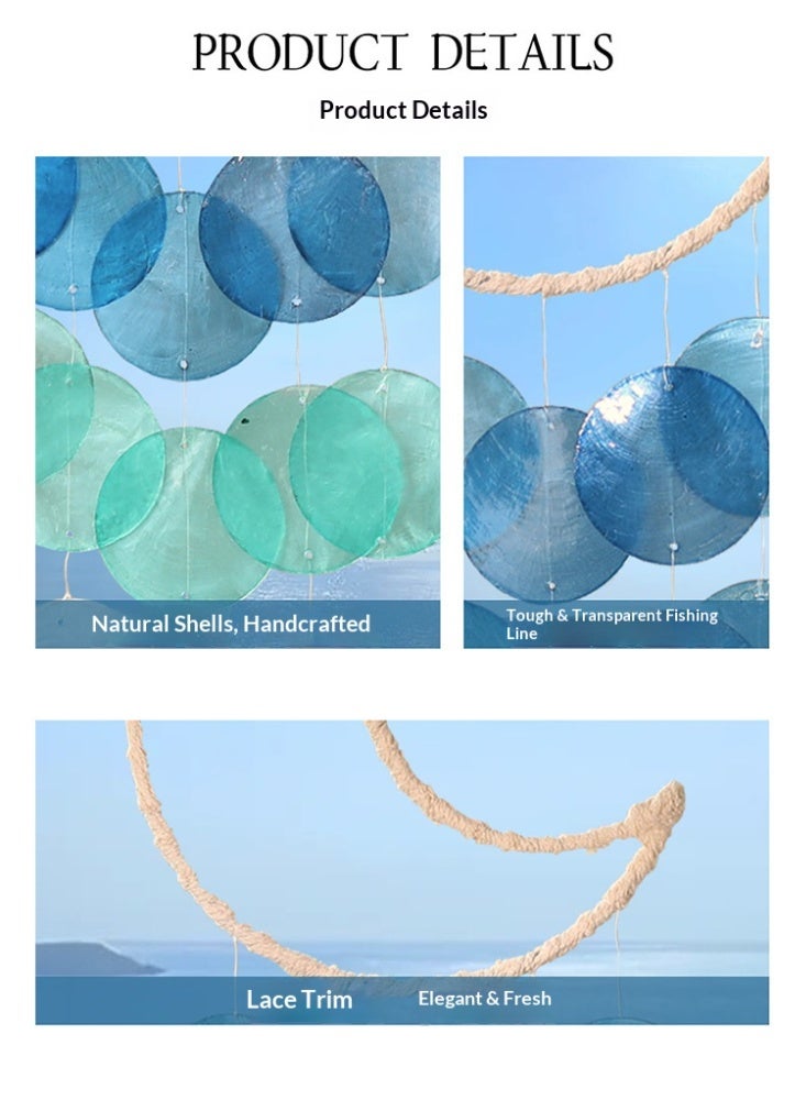 Blue Moon DIY Seashell Wind Chime Children's Creative Craft Kit Wind Chime Ornament Bedroom Activity Decoration Gift - Image 3