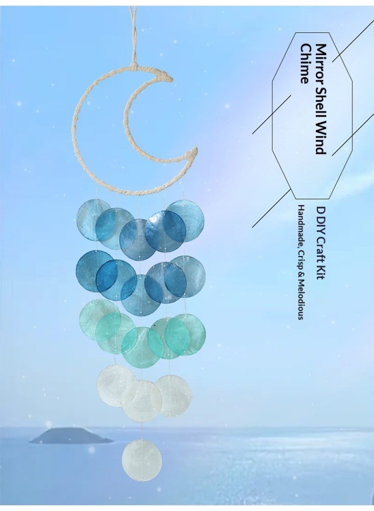 Blue Moon DIY Seashell Wind Chime Children's Creative Craft Kit Wind Chime Ornament Bedroom Activity Decoration Gift - Image 2