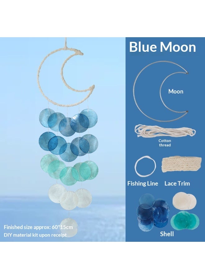 Blue Moon DIY Seashell Wind Chime Children's Creative Craft Kit Wind Chime Ornament Bedroom Activity Decoration Gift - Image 1