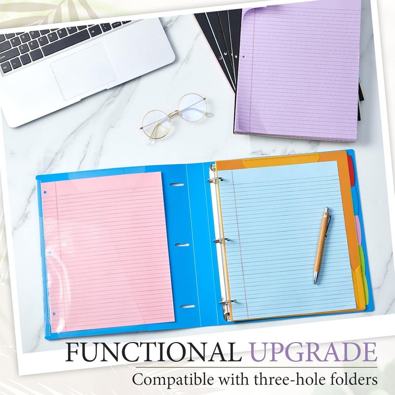 MotiMind 10 Pcs Legal Pads 3 Hole Punched Top Bound Spiral Notebook Tear Line for Easy Removal 8.5 x 11 in Hard Cardboard Paper College Ruled Notepad Spiral Note Pad for Office School (Multicolor) - Image 3