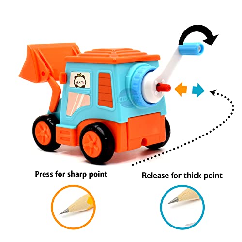 Kiditos Sharpener for Pencil with Removable Tray Hardiness Steel Cutter, Kids JCB Machine Shaped Pencil Sharpener Machine, Birthday Return Gift Stationary Gifts for Kids (Red), 1 Unit - Image 3