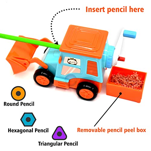 Kiditos Sharpener for Pencil with Removable Tray Hardiness Steel Cutter, Kids JCB Machine Shaped Pencil Sharpener Machine, Birthday Return Gift Stationary Gifts for Kids (Red), 1 Unit - Image 2