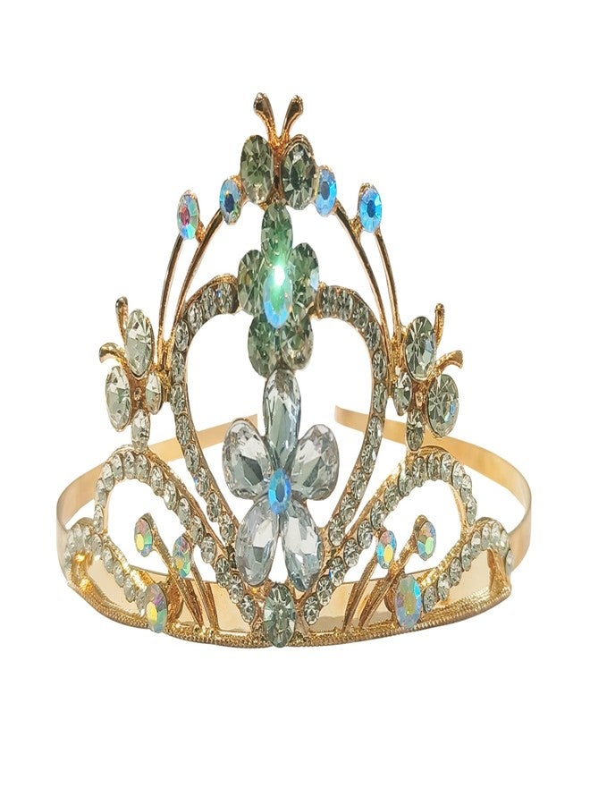 La Belleza Gold Plated Rhinestone Studded Hair Comb | Golden Crown With Hairband Princess Tiara Comb | Crystal Crown for Baby Girls, Girls and Women - Image 1