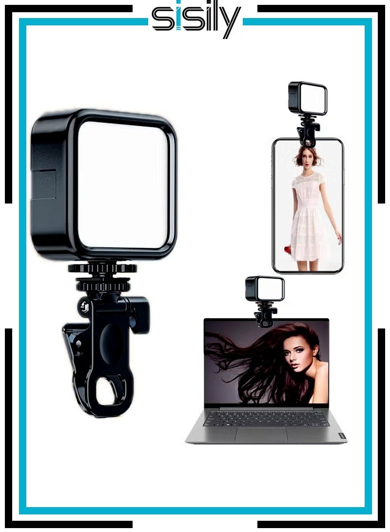 سيسلي 62LEDS مصباح سيلفي قابل لإعادة الشحن، 7 مستويات سطوع للهاتف حلقة ضوء صغيرة محمولة بمشبك على أضواء التعبئة لهواتف iPhone، والهاتف الخلوي، والكمبيوتر المحمول، وTikTok، وSelfie، ومؤتمرات الفيديو، والكامي - Image 1