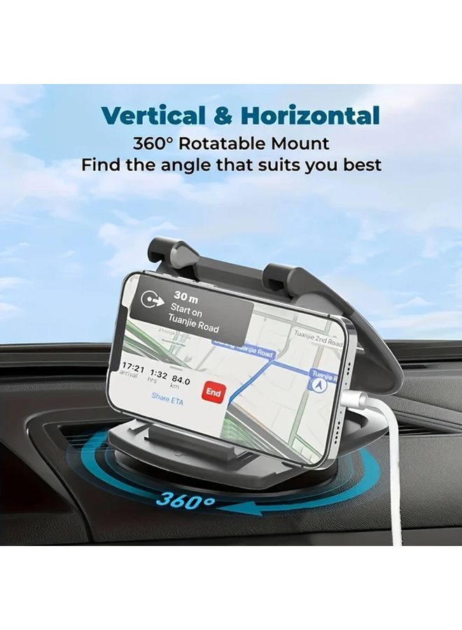 Black Car Phone Mount 360 Degree Rotation 30 Degree Tilt Adjustment Durable Suction Cup Holder - Image 4