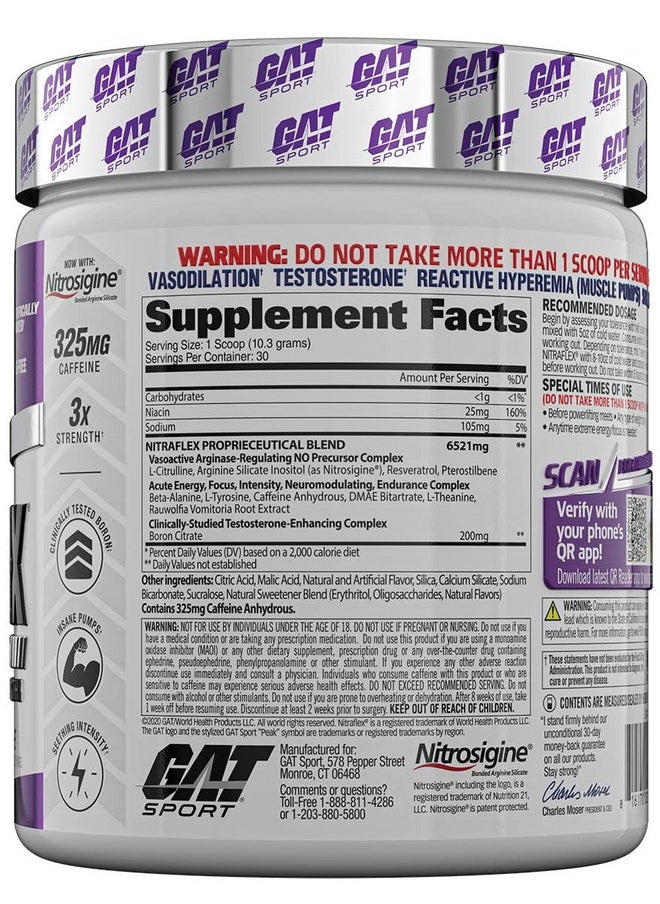 GAT SPORT - GAT SPORT, Nitraflex Advanced Pre-Workout Powder, Increases Blood Flow, Boosts Strength and Energy, Improves Exercise Performance (Grape, 30 Servings) - Image 1