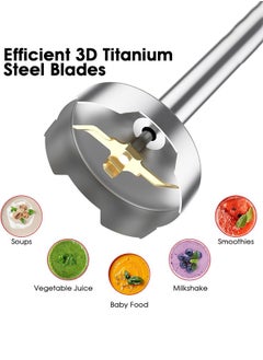 DSP Hand Blender,5 IN 1 Immersion Blender,1000W Hand Mixer Stick Blender with 304 Stainless Steel Blade,Food Processor,Beaker,Egg Whisk&Milk Frother,Non-BPA,ideal for Baby Food,Soups,Smoothies,Puree,KM1173  - Image 5