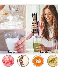 DSP Hand Blender,5 IN 1 Immersion Blender,1000W Hand Mixer Stick Blender with 304 Stainless Steel Blade,Food Processor,Beaker,Egg Whisk&Milk Frother,Non-BPA,ideal for Baby Food,Soups,Smoothies,Puree,KM1173  - Image 2