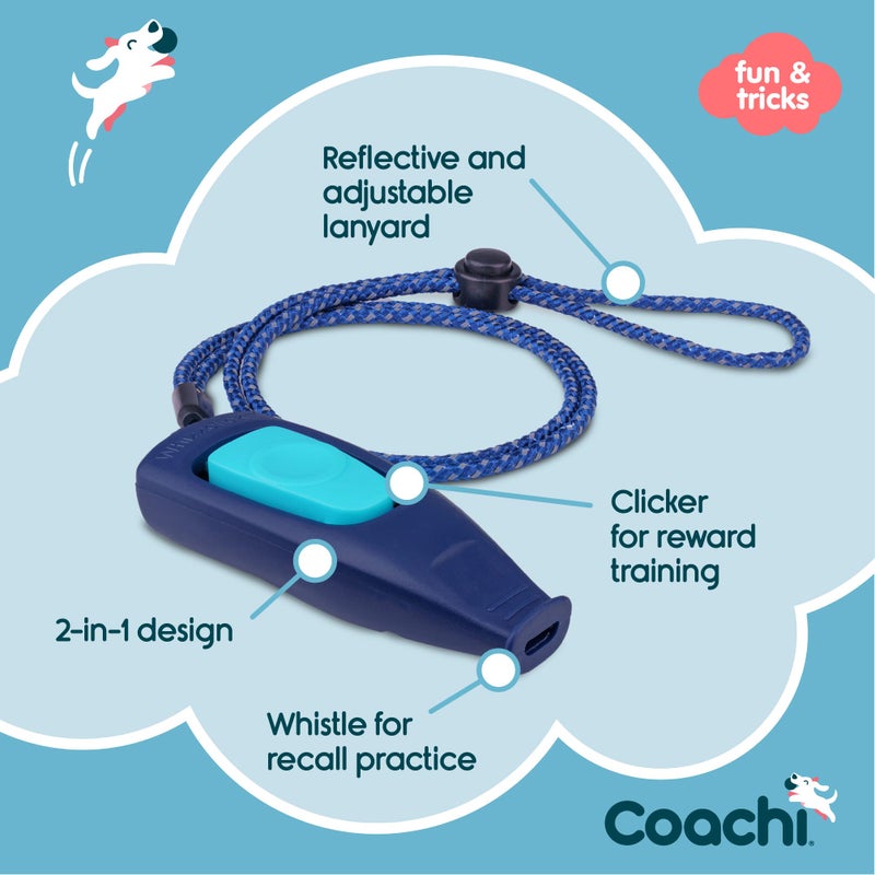 Company of Animals Coachi Whizzclick, 2-in-1 Combined Clicker and Whistle, Dog Training Whistle for Recall and Clicker Training for Rewarding, Adjustable and Reflective Lanyard, Suitable for Dogs and Puppies - Image 3