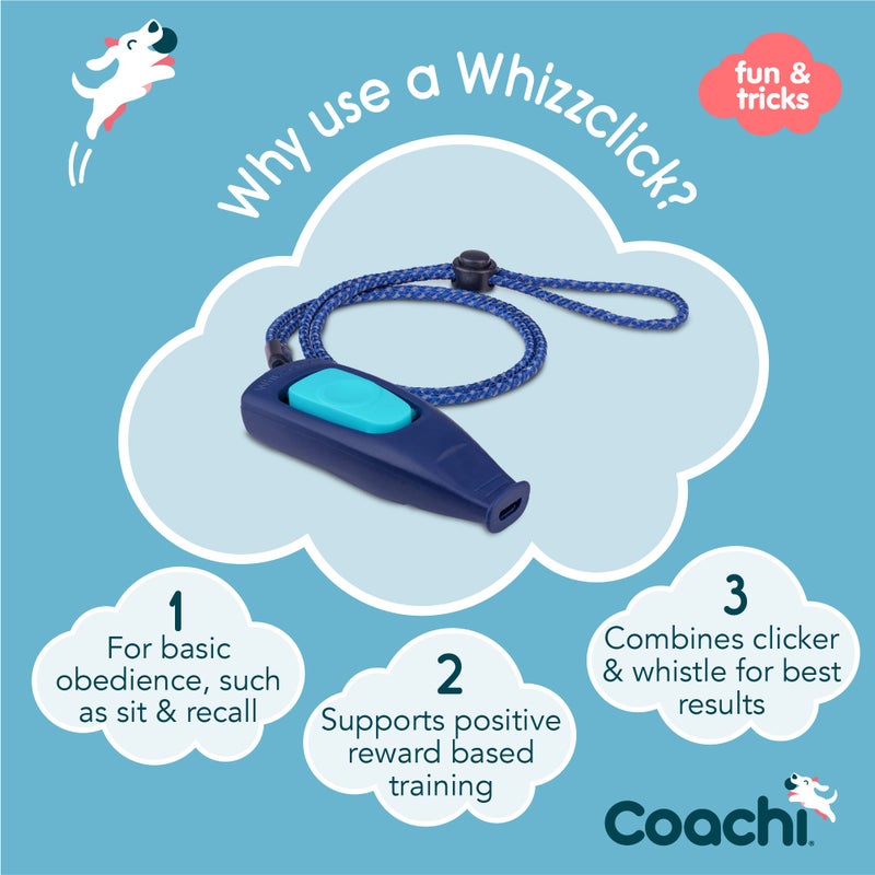Company of Animals Coachi Whizzclick, 2-in-1 Combined Clicker and Whistle, Dog Training Whistle for Recall and Clicker Training for Rewarding, Adjustable and Reflective Lanyard, Suitable for Dogs and Puppies - Image 2