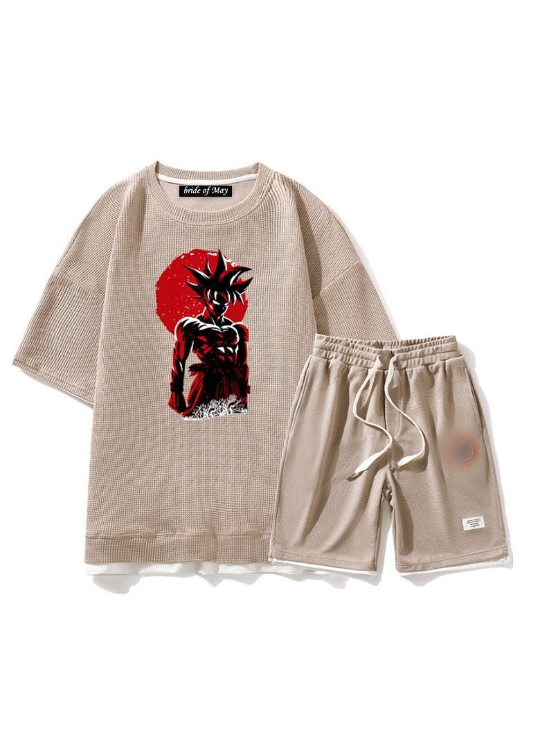 KUYING New Dragon Ball Short Sleeve Shorts Loose Two Piece Set  - Image 1
