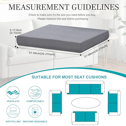 BIETYONE 12Pcs Stretch Patio Cushion CoversOutdoor Couch Covers ReplacementOutdoor Couch Sofa Slipcoversfor Patio Furniture Cushion CoversWashable Reusable urniture ProtectorGreyCover Only - Image 3