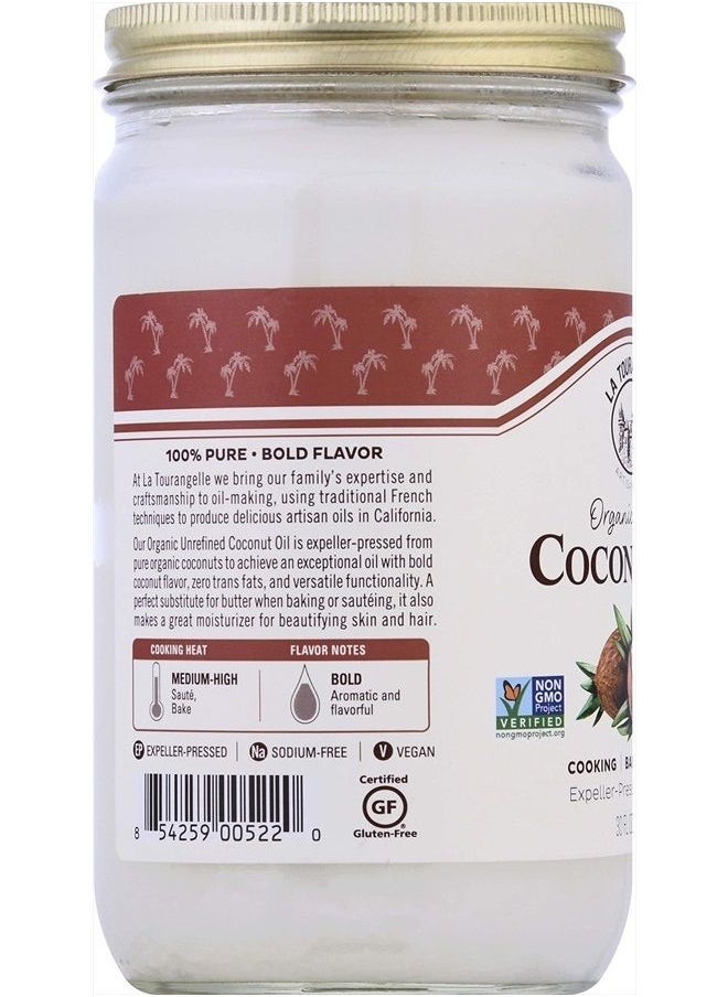 La Tourangelle , Organic Virgin Unrefined Coconut Oil, Great for Cooking, Baking, Hair, and Skin Care, Bold, Aromatic, and Flavorful, Source of MCTs, 30 fl oz  - Image 5
