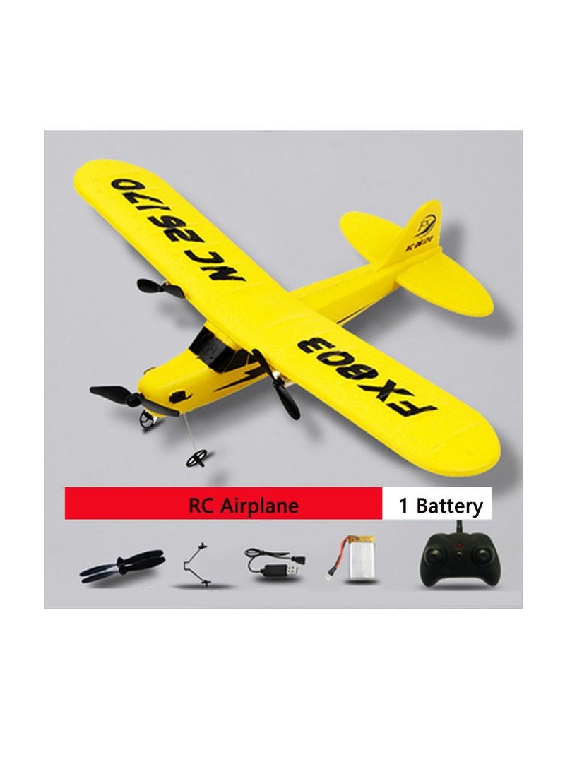 AROAQ DIY RC Plane Toy  803 yellow 1 battery Remote Control Airplane DIY Fixed Wing Aircraft  - Image 1