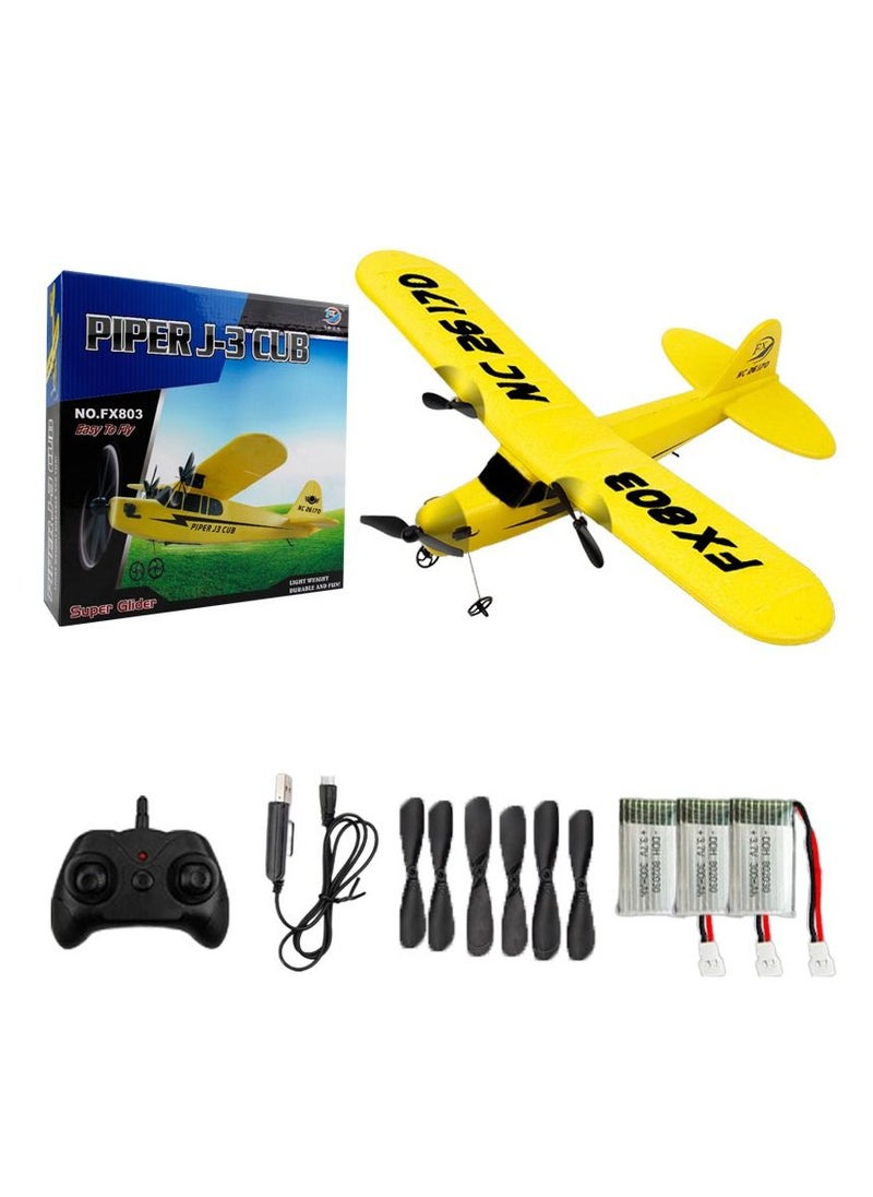 AROAQ DIY RC Plane Toy  803 yellow 1 battery Remote Control Airplane DIY Fixed Wing Aircraft  - Image 4