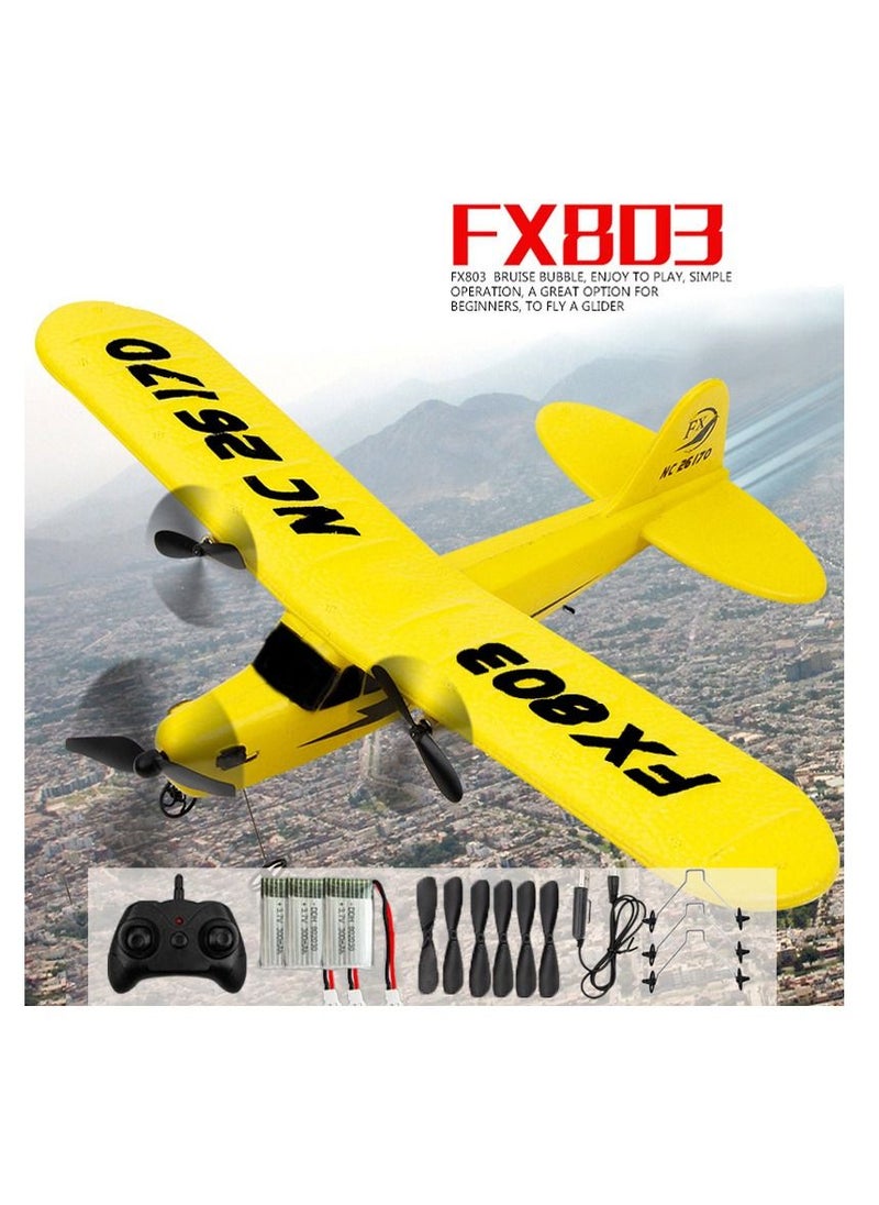AROAQ DIY RC Plane Toy  803 yellow 1 battery Remote Control Airplane DIY Fixed Wing Aircraft  - Image 5