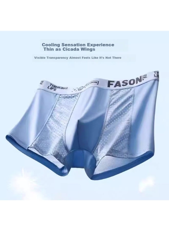 Yalu Yaloo Men's Plus Size Ice Silk Breathable Mesh Boxer Shorts Summer Fat Guy Big Size Underwear - Image 5